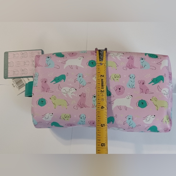Cute Pink Dog Print Cosmetic Pouch - Picture 2 of 6